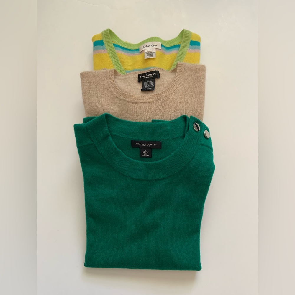 Lord & Taylor, Banana Republic, Calvin Klein Cashmere Sweater Bundle Perfect - Picture 3 of 14